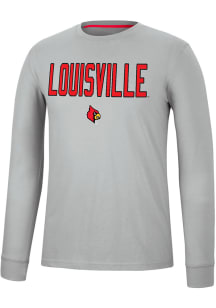 Colosseum Louisville Cardinals Grey Spackler Long Sleeve T Shirt