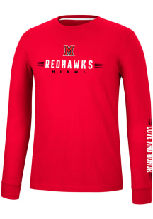 Colosseum Miami RedHawks Red Spackler Long Sleeve T Shirt
