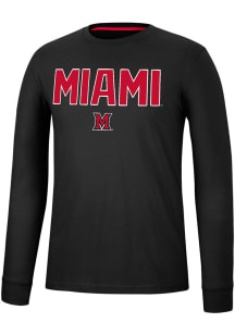 Colosseum Miami RedHawks Black Spackler Long Sleeve T Shirt