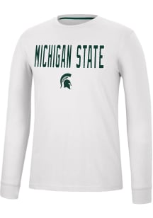 Colosseum Michigan State Spartans White Spackler Long Sleeve T Shirt