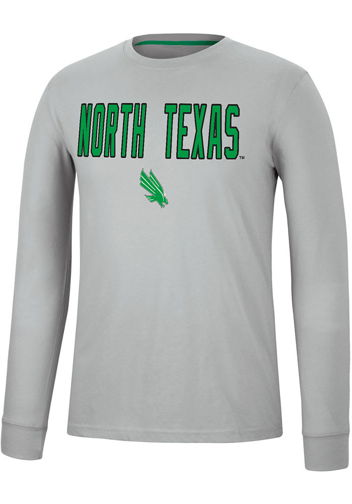 Colosseum North Texas Mean Green Grey Spackler Long Sleeve T Shirt