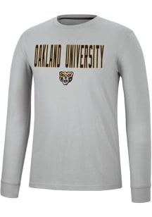 Colosseum Oakland University Golden Grizzlies Grey Spackler Long Sleeve T Shirt
