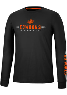 Colosseum Oklahoma State Cowboys Black Spackler Long Sleeve T Shirt