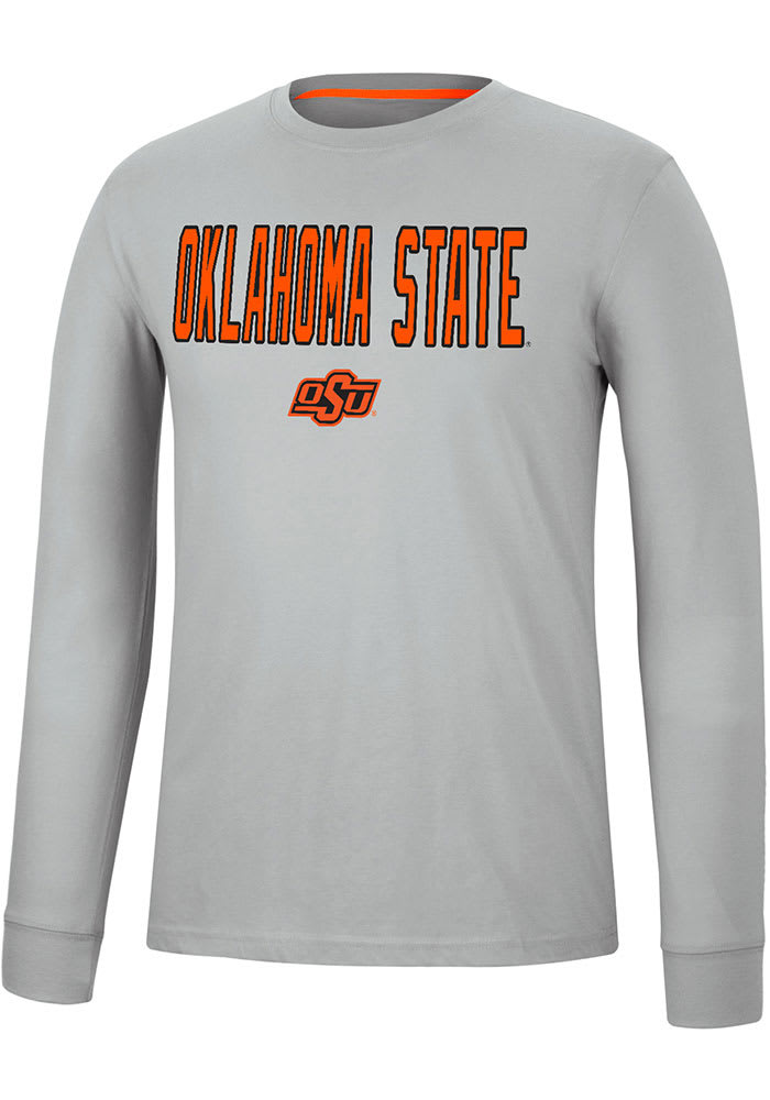Colosseum Oklahoma State Cowboys Grey Spackler Long Sleeve T Shirt