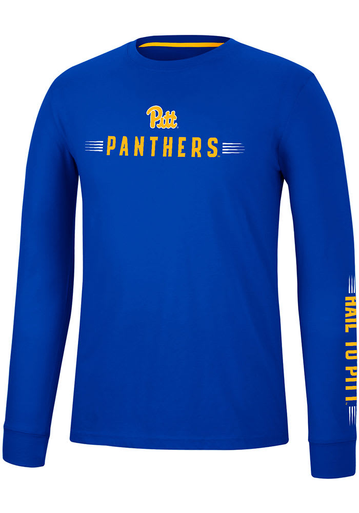 Colosseum Pitt Panthers Blue Spackler Long Sleeve T Shirt