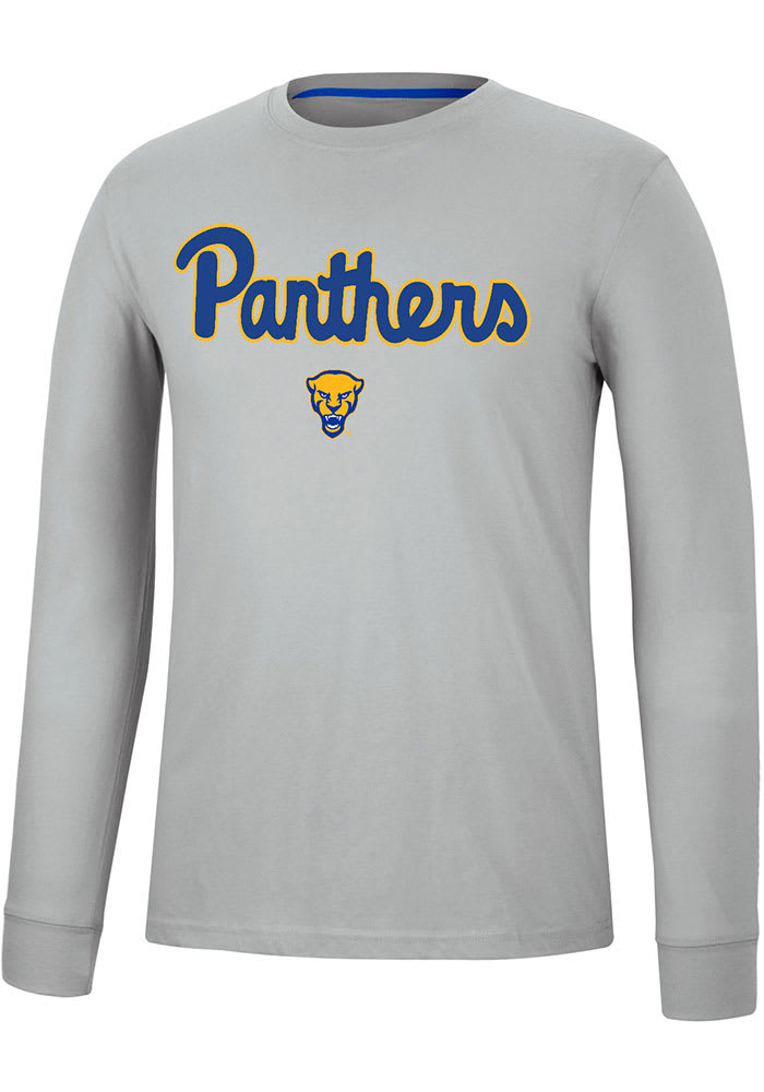 Colosseum Pitt Panthers Grey Spackler Long Sleeve T Shirt