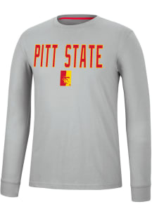 Colosseum Pitt State Gorillas Grey Spackler Long Sleeve T Shirt