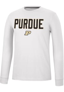 Colosseum Purdue Boilermakers White Spackler Long Sleeve T Shirt