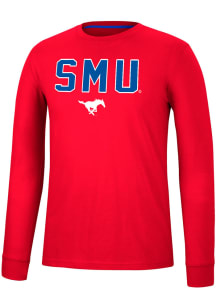 Colosseum SMU Mustangs Red Spackler Long Sleeve T Shirt