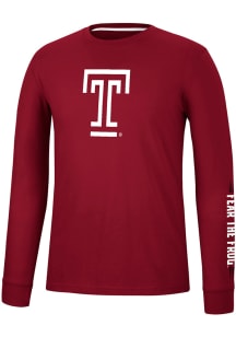 Colosseum Temple Owls Red Spackler Long Sleeve T Shirt