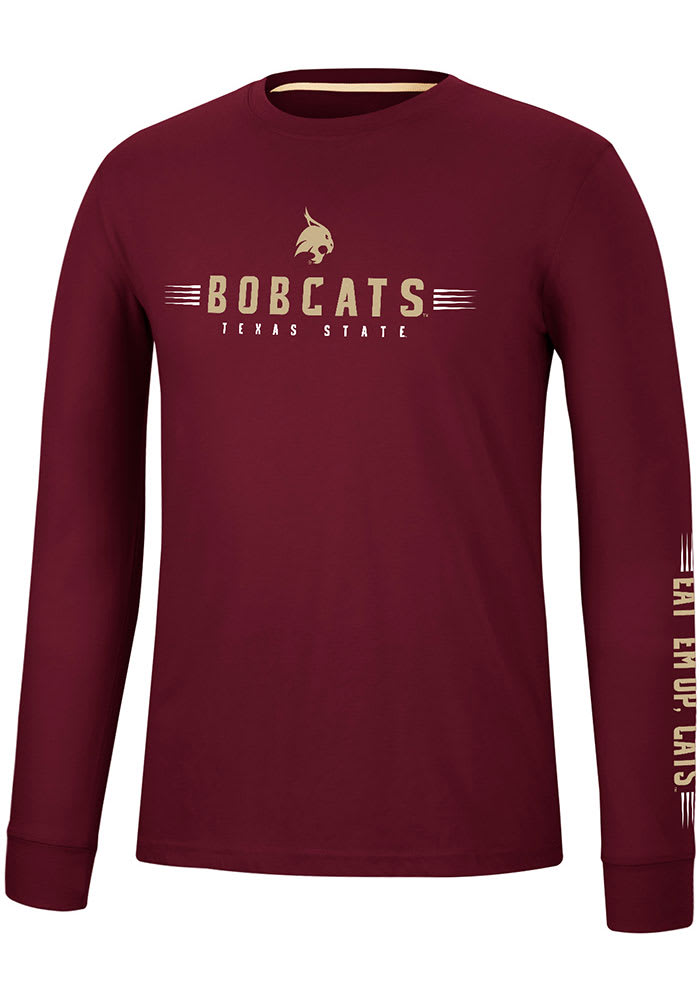 Colosseum Texas State Bobcats Maroon Spackler Long Sleeve T Shirt