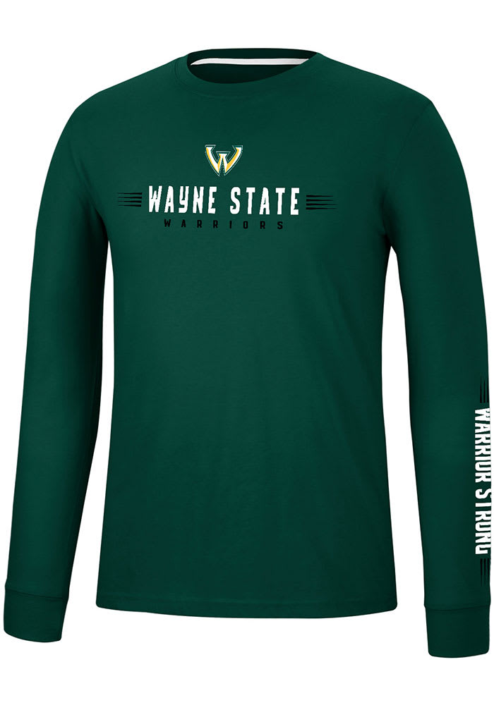 Colosseum Wayne State Warriors Green Spackler Long Sleeve T Shirt