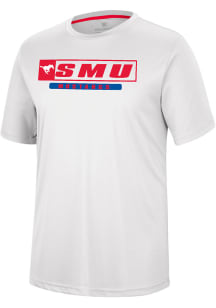 Colosseum SMU Mustangs White TY Short Sleeve T Shirt