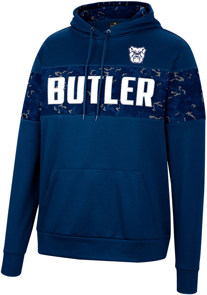 Colosseum Butler Bulldogs Mens Navy Blue Tonal Wager Pullover Hood