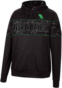 Colosseum North Texas Mean Green Mens Black Tonal Wager Pullover Hood