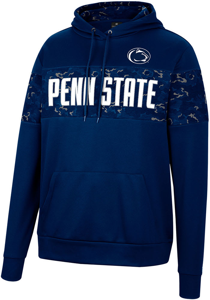 Colosseum Penn State Nittany Lions Mens Navy Blue Tonal Wager Pullover Hood
