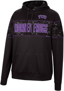 Colosseum TCU Horned Frogs Mens Black Tonal Wager Pullover Hood