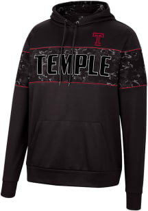 Colosseum Temple Owls Mens Black Tonal Wager Pullover Hood
