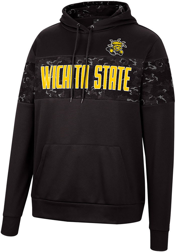 Colosseum Wichita State Shockers Mens Black Tonal Wager Pullover Hood