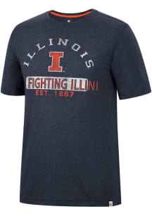 Colosseum Illinois Fighting Illini Navy Blue Zen Philospher Short Sleeve T Shirt