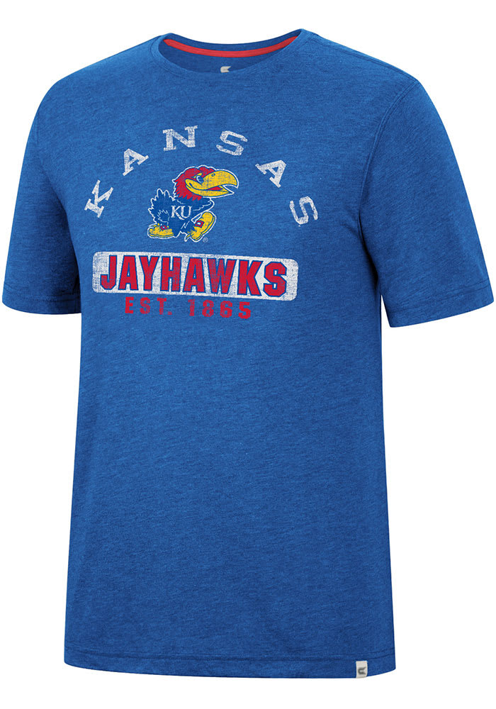 Colosseum Kansas Jayhawks Blue Zen Philospher Short Sleeve T Shirt