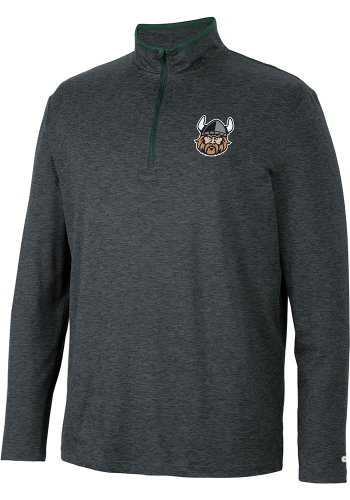 Colosseum Cleveland State Vikings Mens Black Tiger Long Sleeve 1/4 Zip Pullover