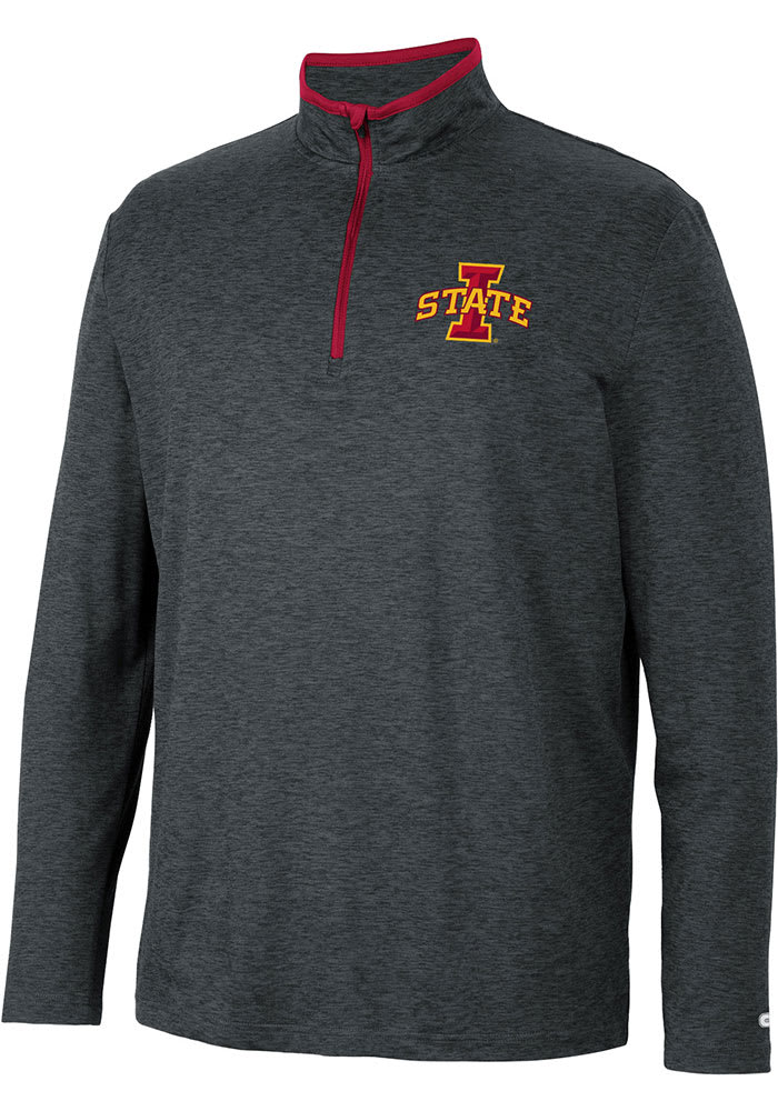 Colosseum Iowa State Cyclones Mens Black Tiger Long Sleeve 1/4 Zip Pullover