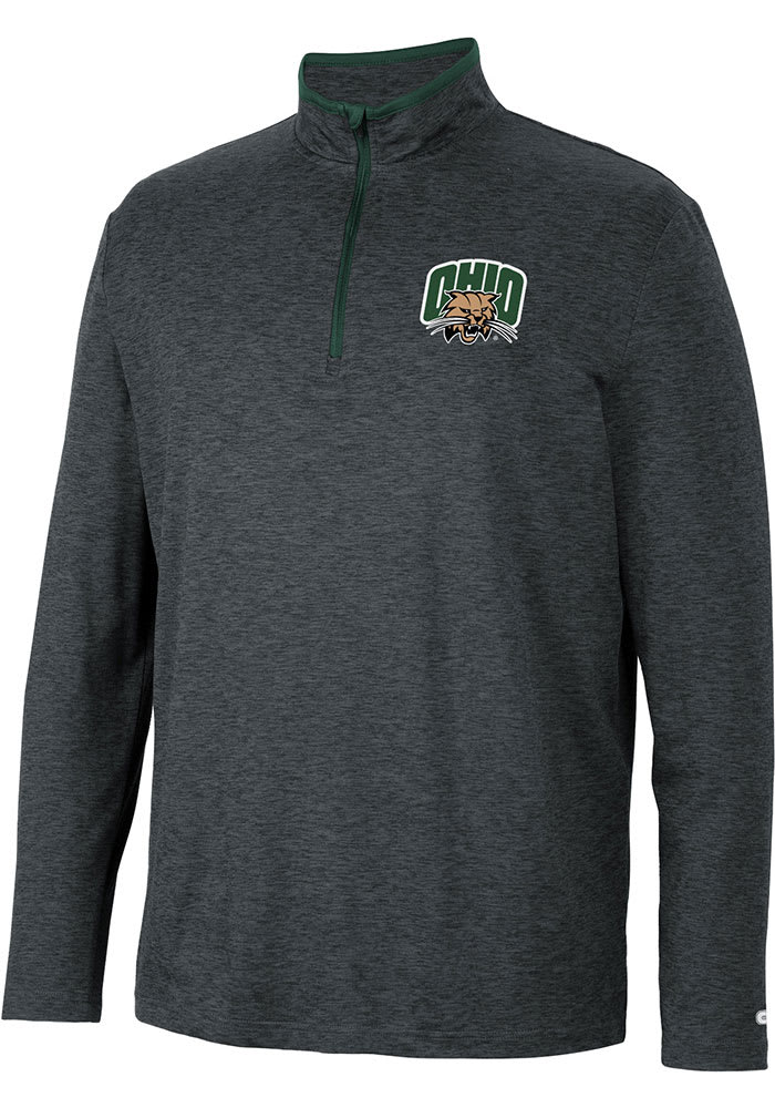 Colosseum Ohio Bobcats Mens Black Tiger Long Sleeve 1/4 Zip Pullover