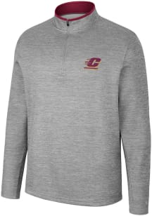 Colosseum Central Michigan Chippewas Mens Grey Chase Long Sleeve 1/4 Zip Pullover