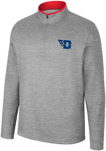 Colosseum Dayton Flyers Mens Grey Chase Long Sleeve 1/4 Zip Pullover