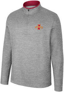 Colosseum Iowa State Cyclones Mens Grey Chase Long Sleeve 1/4 Zip Pullover