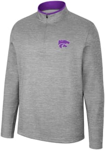 Colosseum K-State Wildcats Mens Grey Chase Long Sleeve 1/4 Zip Pullover