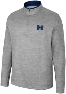 Colosseum Michigan Wolverines Mens Grey Chase Long Sleeve 1/4 Zip Pullover