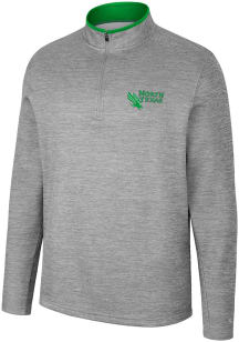 Colosseum North Texas Mean Green Mens Grey Chase Long Sleeve 1/4 Zip Pullover