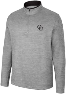 Colosseum Oakland University Golden Grizzlies Mens Grey Chase Long Sleeve 1/4 Zip Pullover