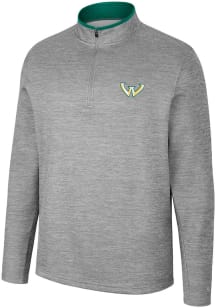 Colosseum Wayne State Warriors Mens Grey Chase Long Sleeve 1/4 Zip Pullover