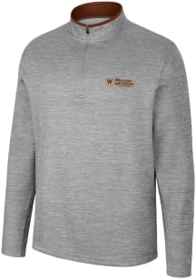Colosseum Western Michigan Broncos Mens Grey Chase Long Sleeve 1/4 Zip Pullover