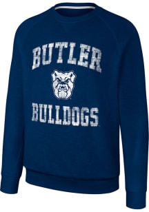 Colosseum Butler Bulldogs Mens Navy Blue Reggie Long Sleeve Crew Sweatshirt