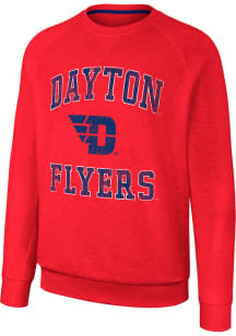 Colosseum Dayton Flyers Mens Red Reggie Long Sleeve Crew Sweatshirt