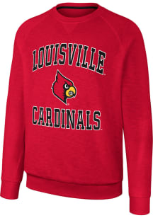Colosseum Louisville Cardinals Mens Red Reggie Long Sleeve Crew Sweatshirt