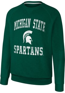 Colosseum Michigan State Spartans Mens Green Reggie Long Sleeve Crew Sweatshirt
