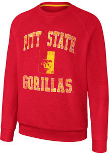 Colosseum Pitt State Gorillas Mens Red Reggie Long Sleeve Crew Sweatshirt