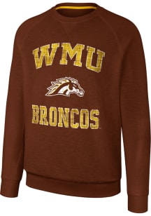 Colosseum Western Michigan Broncos Mens Brown Reggie Long Sleeve Crew Sweatshirt