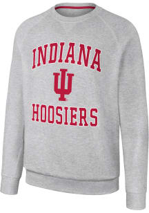 Colosseum Indiana Hoosiers Mens Grey Reggie Long Sleeve Crew Sweatshirt