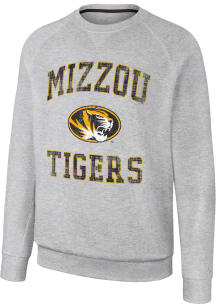 Colosseum Missouri Tigers Mens Grey Reggie Long Sleeve Crew Sweatshirt