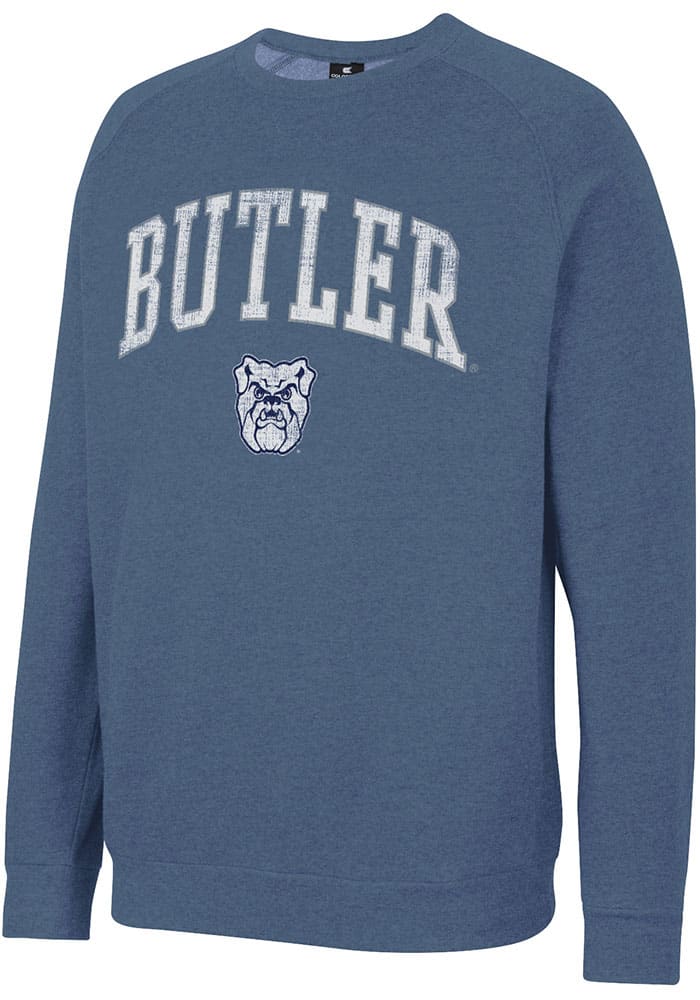 Colosseum Butler Bulldogs Mens Blue Parsons Long Sleeve Crew Sweatshirt