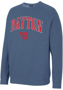 Colosseum Dayton Flyers Mens Blue Parsons Long Sleeve Crew Sweatshirt
