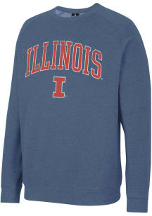 Colosseum Illinois Fighting Illini Mens Blue Parsons Long Sleeve Crew Sweatshirt