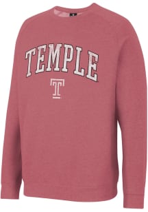 Colosseum Temple Owls Mens Crimson Parsons Long Sleeve Crew Sweatshirt
