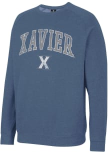 Colosseum Xavier Musketeers Mens Blue Parsons Long Sleeve Crew Sweatshirt
